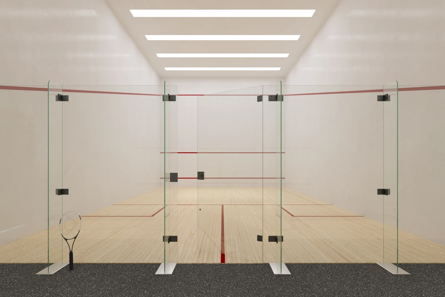 Single Squash Court 3D Model_01